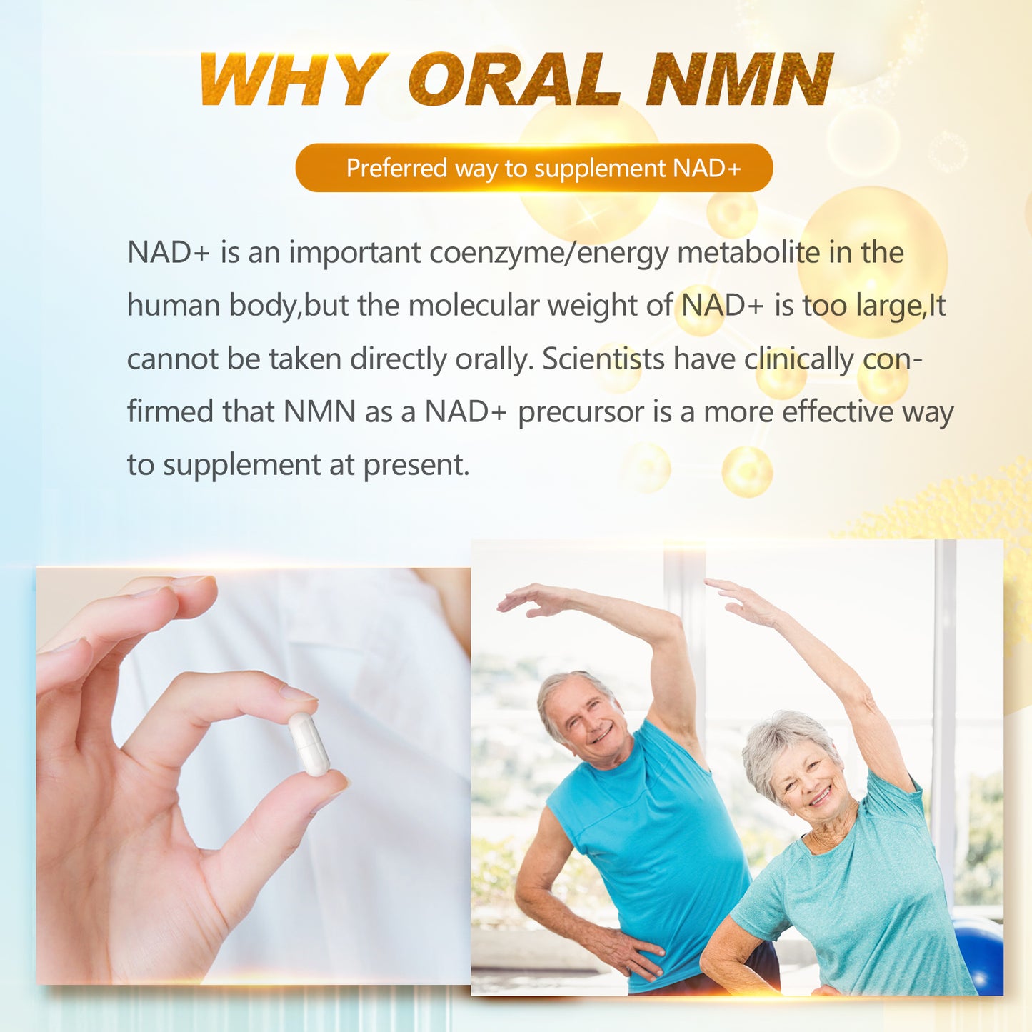 KFG NMN 18000 - NMN Nicotinamide Mononucleotide Supplement with Resveratrol, Stabilized Form & 99% High Purity to Boost NAD+ Levels for DNA Repair Supplement,for Healthy Aging,60 Capsules