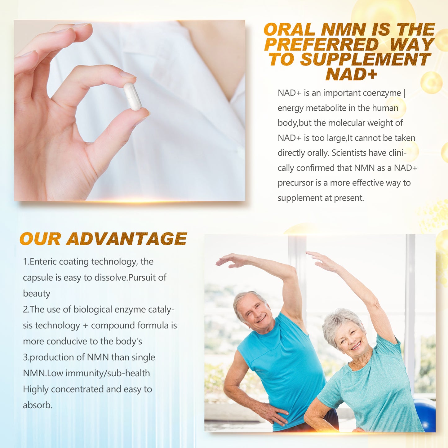 KFG NMN 18000 - NMN Nicotinamide Mononucleotide Supplement with Resveratrol, Stabilized Form & 99% High Purity to Boost NAD+ Levels for DNA Repair Supplement,for Healthy Aging,60 Capsules