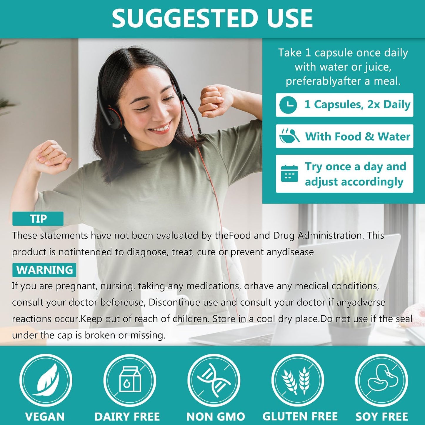 Magnesium Glycinate Supplements 450mg for Bone & Muscle Health, Supports Deep Sleep, Muscle Relaxation & Stress Relief, High Absorption, Vegan, Non-GMO, 90 Capsules