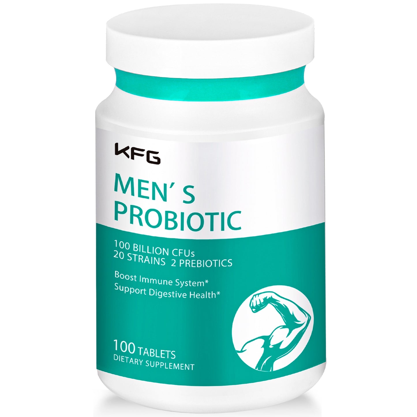 KFG Probiotics for Men Digestive & Immune Support ,Shelf Stable Non-GMO 90 Vegetarian Capsules