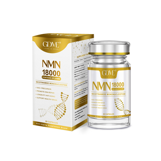 GDME NMN 18000 - NMN Nicotinamide Mononucleotide Supplement with Resveratrol, 99% High Purity and Stabilized Form for Boost NAD+ Levels, Anti-Aging, Cell Repair (60 Vegetarian Capsules)